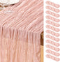DeZerlor Dusty Pink Cheesecloth Table Runners 12 Pack Summer Boho Runners | by DeZerlor