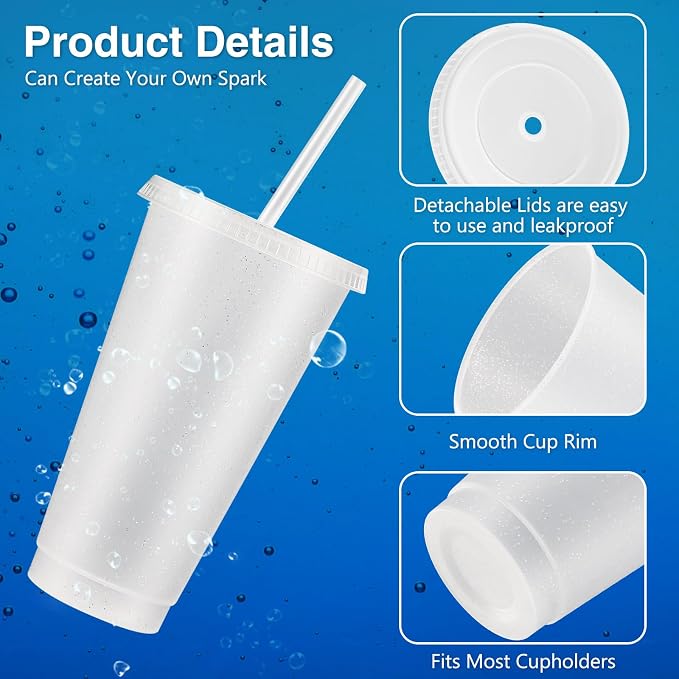 Amyhill 12 Pcs Reusable Glitter Cups - Image 3