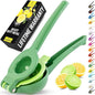 Zulay Kitchen Metal 2-in-1 Lemon Squeezer - Sturdy Max Extraction Hand Juicer Lemon Squeezer Gets Every Last Drop - Easy to Clean Manual Citrus Juicer - Easy-Use Lemon Juicer Squeezer - Green/Lime