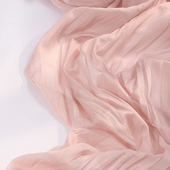 DeZerlor Dusty Pink Cheesecloth Table Runners 6 Pack Summer Boho Runners | - Image 3
