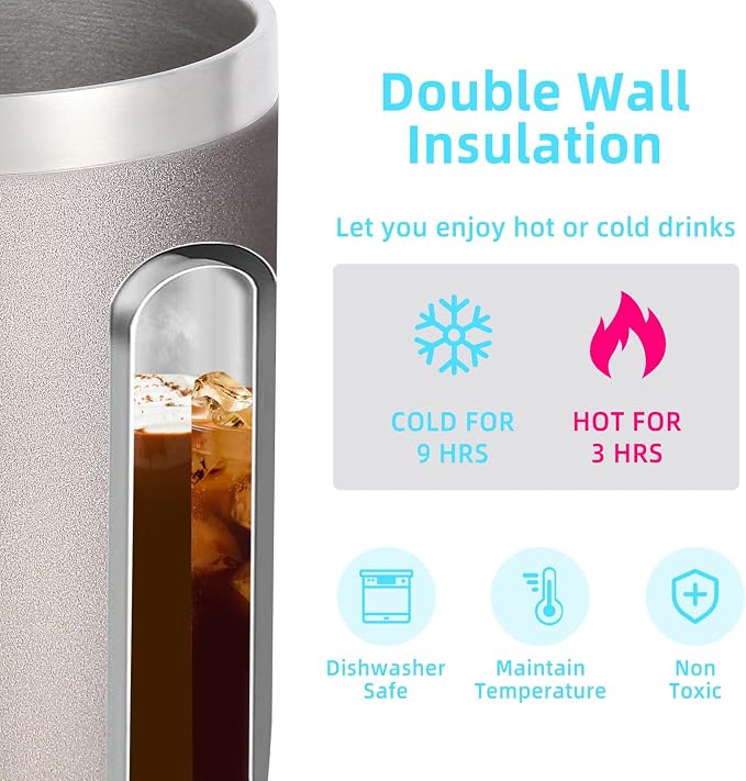 Volhoply 14oz Insulated Stainless Steel Coffee Mug - Image 3