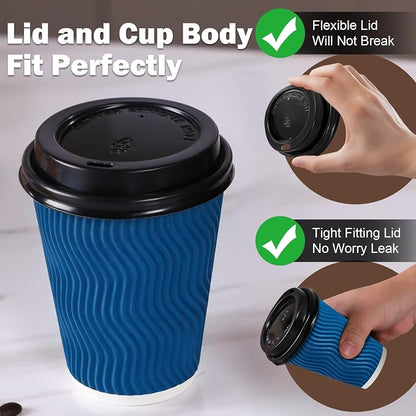 12 oz Insulated Disposable Paper Coffee Cups - Image 5