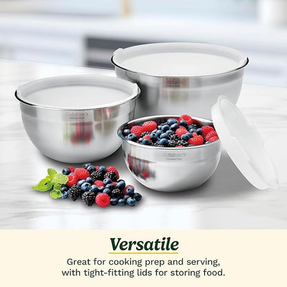 Cuisinart Mixing Bowl Set, Nesting Bowls, Stainless Steel, 3-Piece | 1.5 - Image 2