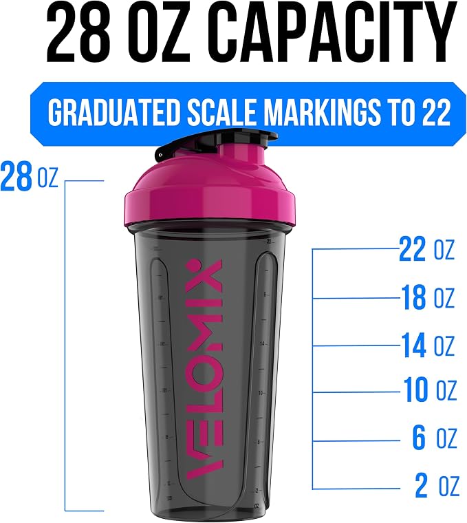 VELOMIX 2 Pack 28oz Protein Shaker Bottle - Image 4