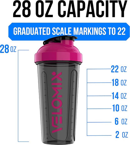 VELOMIX 2 Pack 28oz Protein Shaker Bottle - Image 4
