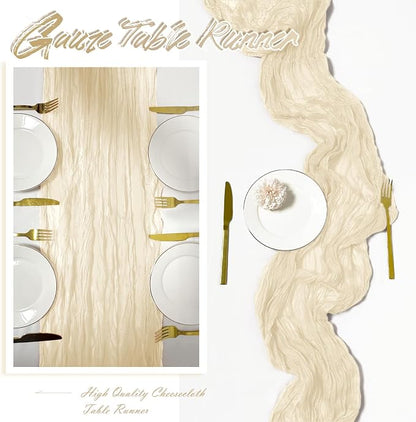 15 Pack Ivory Cheesecloth Table Runner 17 x 108 inch Cheese Cloth Table Runners - Image 6
