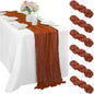 6 Pcs Cheesecloth Table Runner 10FT Terracotta Runner by Sunnyline