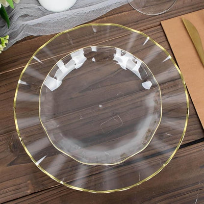 Efavormart 10 Pack | Clear 6" Round Plastic Dessert Salad Plates, Disposable - Image 6