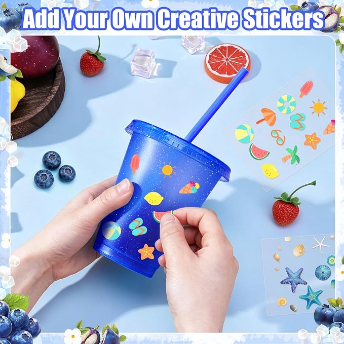 24 Pcs Plastic Tumblers with Lids and Straws, Reusable Cups with Lids Plastic - Image 4