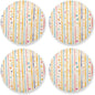 Stripes Tiny Dots Minimalist Aesthetic Coaster 4 Pcs Cork Placemats Hot Pads by KLL