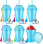 6 Set Slushie Cups with Dome Lids and Straws Detachable Spoon Straws Reusable by Unknown