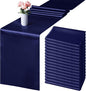 Aneco 16 Pack Satin Table Runner 12 x 108 Inch Navy Blue Long Wedding Satin by Aneco