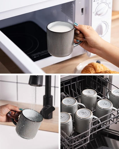 famiware Coffee Mug Set for 6, Star 12 oz Catering Mugs Cup Set - Image 5