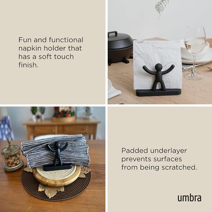 Umbra Buddy Napkin Holder for Kitchen & Dining Room, Holds Various Sizes of - Image 4