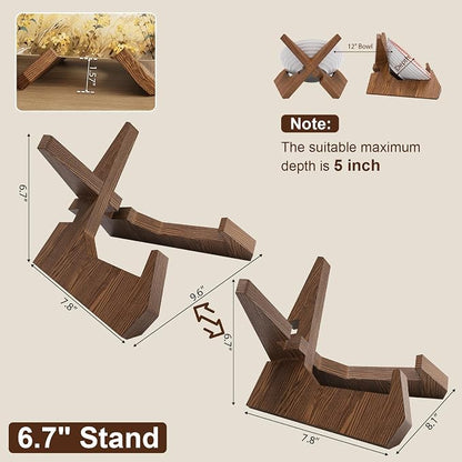 Adjustable Large Bowl Stands for Display 12 Inch Heavy Duty, Extra Wooden Plate - Image 7