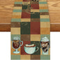 Coffee Theme Table Runner, Rustic Coffee Time Cafe Cup Latte Cappuccino Tea by Unknown