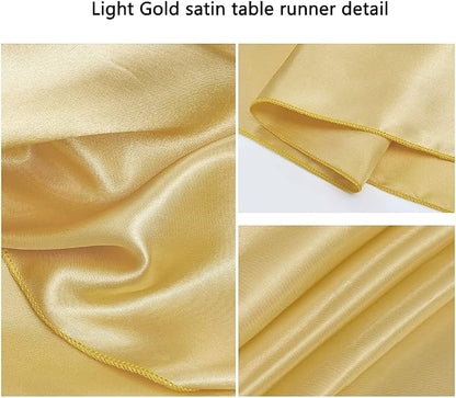 B-COOL Set of 5 Satin Table Runner Light Gold 12x108 inch Table Runner - Image 5