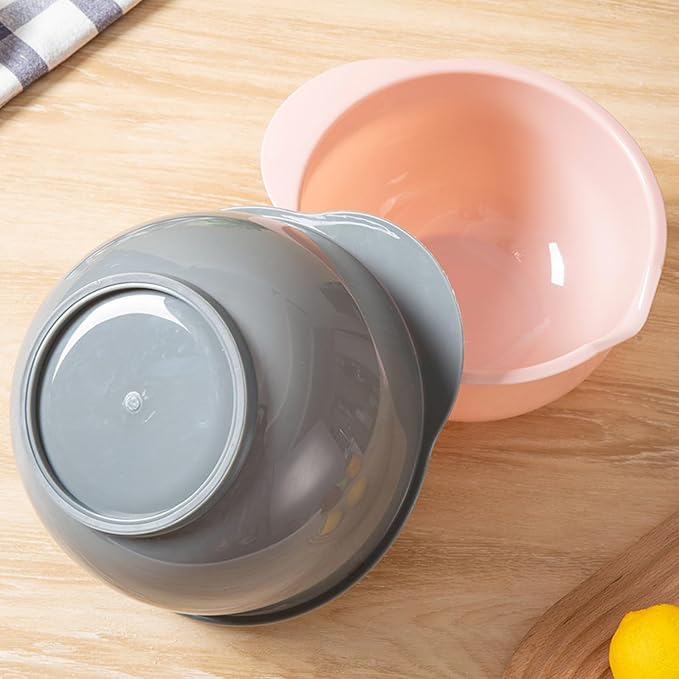 Set of 3 Mixing Bowls with Pour Spout-Nesting Design Saves Space - Image 6