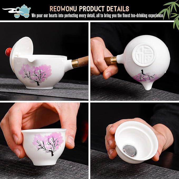 Japanese Tea Set Chinese Gongfu Tea Set, Portable Teapot Set - Image 3