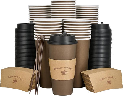 LITOPAK 100 Pack 20 oz Coffee Cups by LITOPAK