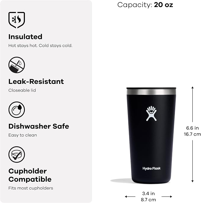 Hydro Flask All Around Tumbler Press-in Lid, Insulated Travel Mug, Stainless - Image 6