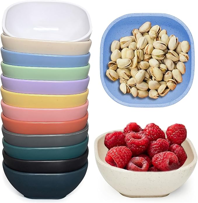 SHECIPIN 12 Pack Mini Square Dinnerware Bowls by SHECIPIN