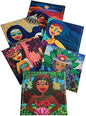 Square Coasters Set of 6, Drink Coaster Made in Chile with Colorful Design and Premium Materials, Beautiful Decor for Your Kitchen - Mujeres Naturales