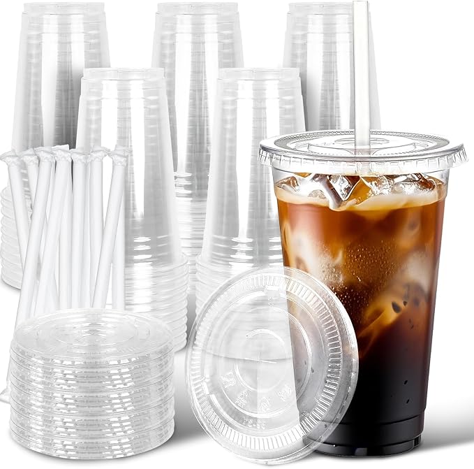 Ginkgo 50 Pack 20 oz Plastic Iced Coffee Cups by HOME
