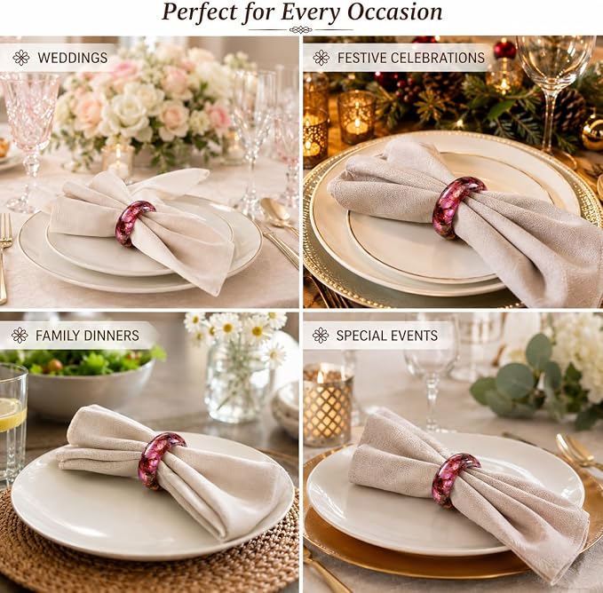 ALPHA Living HOME Spring Pastel Epoxy Napkin Rings - Image 5