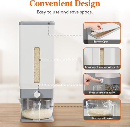 Lifewit Rice Dispenser 25 Lbs, Airtight Storage - Image 3