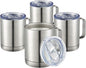 MEWAY 12oz Coffee Mug With Handle 4 Pack Bulk, Stainless Steel Insulated Travel by MEWAY