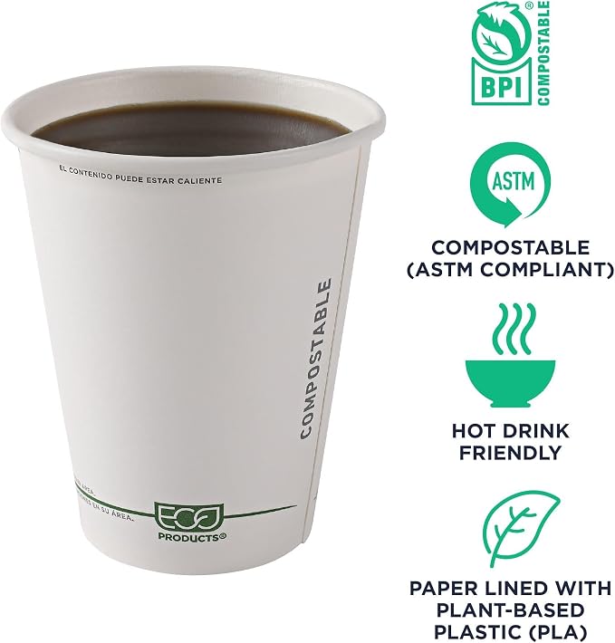 ECO PRODUCTS GreenStripe Disposable Paper Hot Cups, 12 oz - Image 4