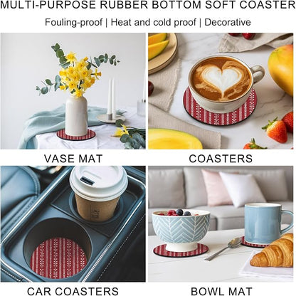 Traditional Minimalist Coasters Set of 6, Absorbent Coasters - Image 6