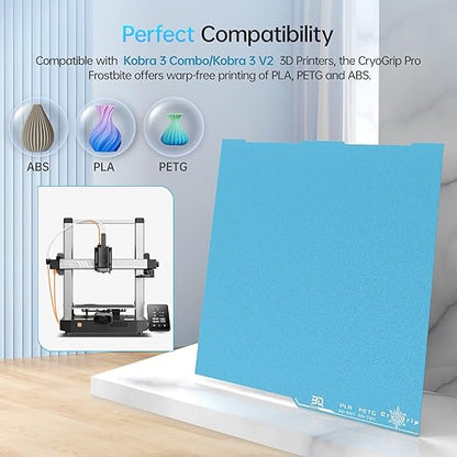 BIQU CryoGrip Pro Frostbite for Kobra 3 Combo 3D Printer 250x250mm Cold Build Plate Room Temperature Print Double Sided Upgrade Plate Removable Surface Platform