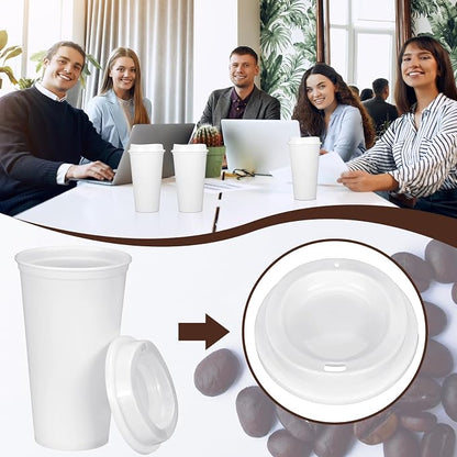 Domensi 15 Pack Reusable Plastic Coffee Cups - Image 5