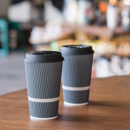 Disposable Coffee Cups With Lids - 16 oz To Go Coffee Cup. Large Travel Cups - Image 6
