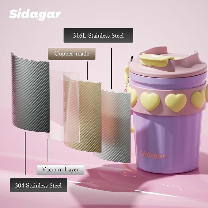 SDGA+ 12 oz Travel Coffee Mug Spill Proof Leak Proof, Stainless Steel Thermal - Image 8