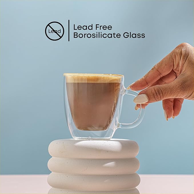 JoyJolt Savor Double Wall Insulated Glasses Espresso Mugs - Image 5