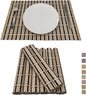 ANDSTAR Set of 8 Bamboo Slats Placemat Modern Placemats Natural Anti-Slip Bamboo Placemats Washable Heat-Resistant Table Mats for Kitchen Dinning Room Table Decor(Black)