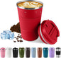 Vacuum Insulated Stainless Steel Travel Coffee Mug, Leak Proof Cup by SPLMIFA
