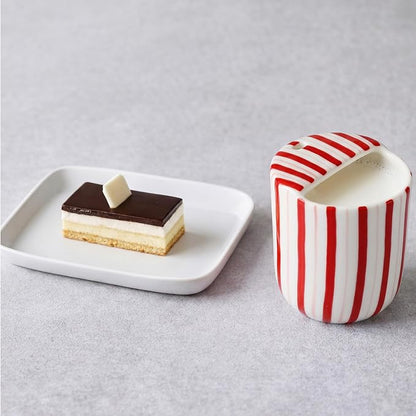 Ceramic Mug with Sip Hole 10 oz Novelty Red Striped Ceramic Coffee Mug Hand - Image 7