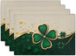 Green Shamrock Placemats - St Patricks Day Place Mats Set of 4 Clover Table Mats 12x18 for Party Dining Table