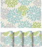 Artoid Mode Floral Vinyl Plastic Placemats Set of 4, 12x18 Inch Washable Non-Slip PVC Place Mats for Party Kitchen Dining Decor, Sage