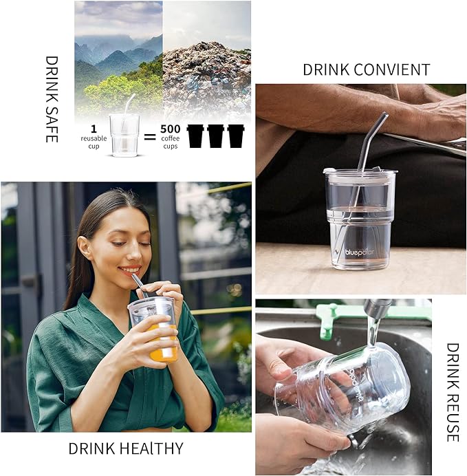 BLUEPOLAR 13oz/400ml Glass Water Tumbler - Image 4