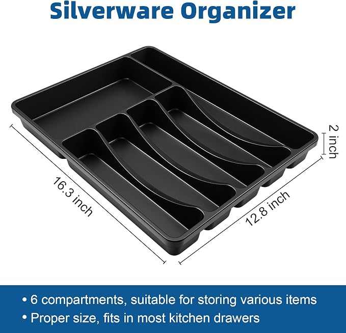 49 Pcs Silverware Set with Organizer, Stainless Steel Flatware Cutlery Set - Image 3