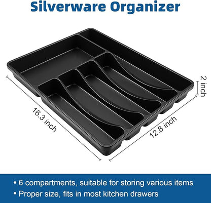 49 Pcs Silverware Set with Organizer, Stainless Steel Flatware Cutlery Set - Image 3