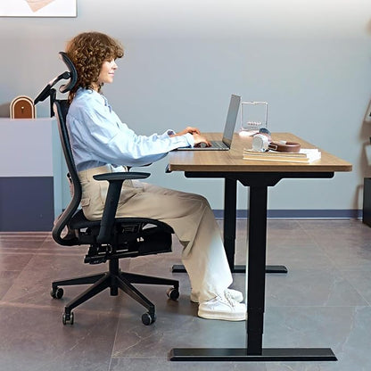 FLEXISPOT Ergonomic Office Chair with Footrest, Mesh High Back Computer Chair, Home Office Desk Chairs, with Adjustable Lumbar Support/4D Headrest/Reliable Base, Breathable Mesh Seat, Black, OC3 AIR-F