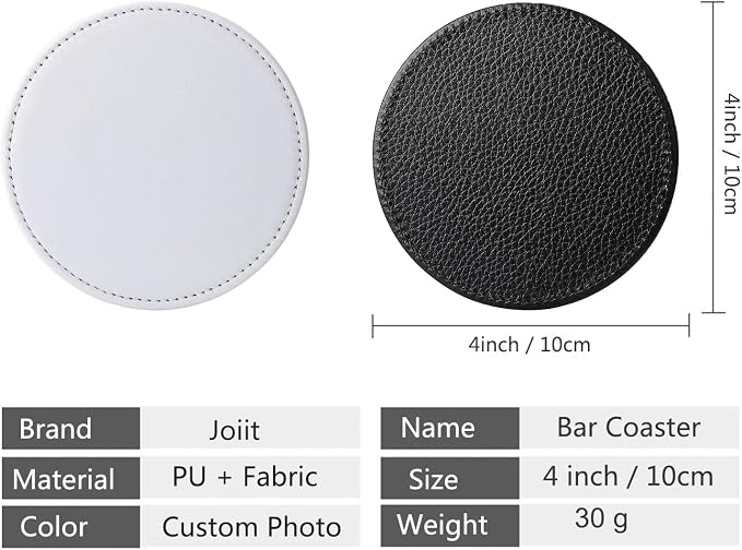 10 Pcs Leather Sublimation Coasters Blanks Bulk - Image 2