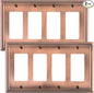 2-Pack Quad Decorator Outlet Cover Plate, Antique Copper Pearls Decorative Switch Plates and Outlet Covers, Metal Wall Plates for Electrical Outlets, Receptacle, GFCI Outlet, Dimmer Switch