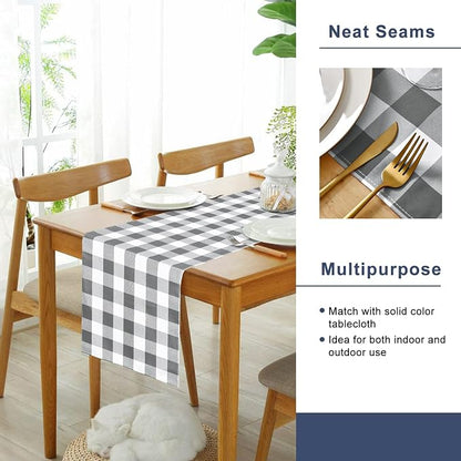 Buffalo Plaid Table Runner, Classic Farmhouse Tabletop Collection, Waterproof - Image 4